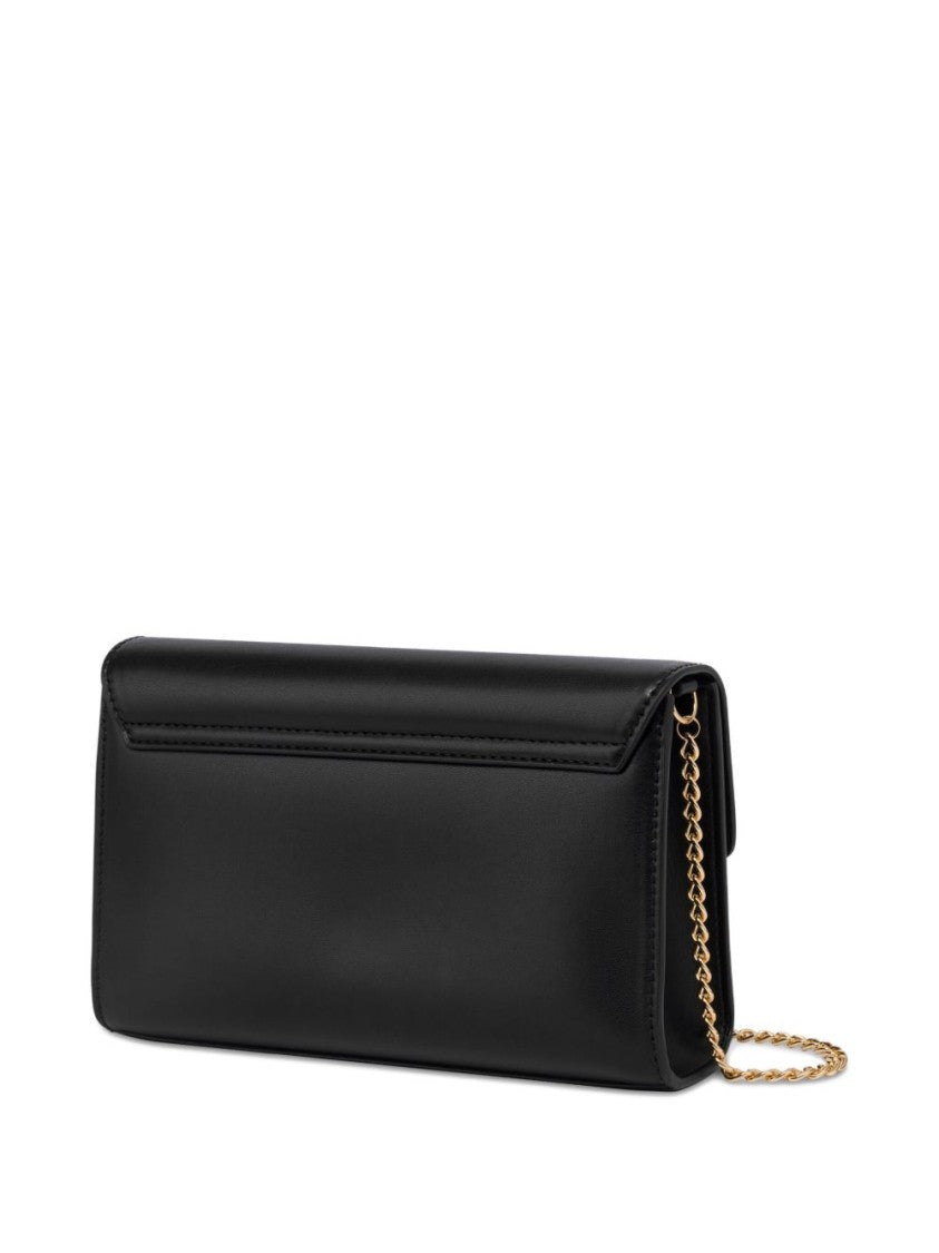 Love Moschino Rectangular Shoulder Bag With Gold-Tone Heart Clasp