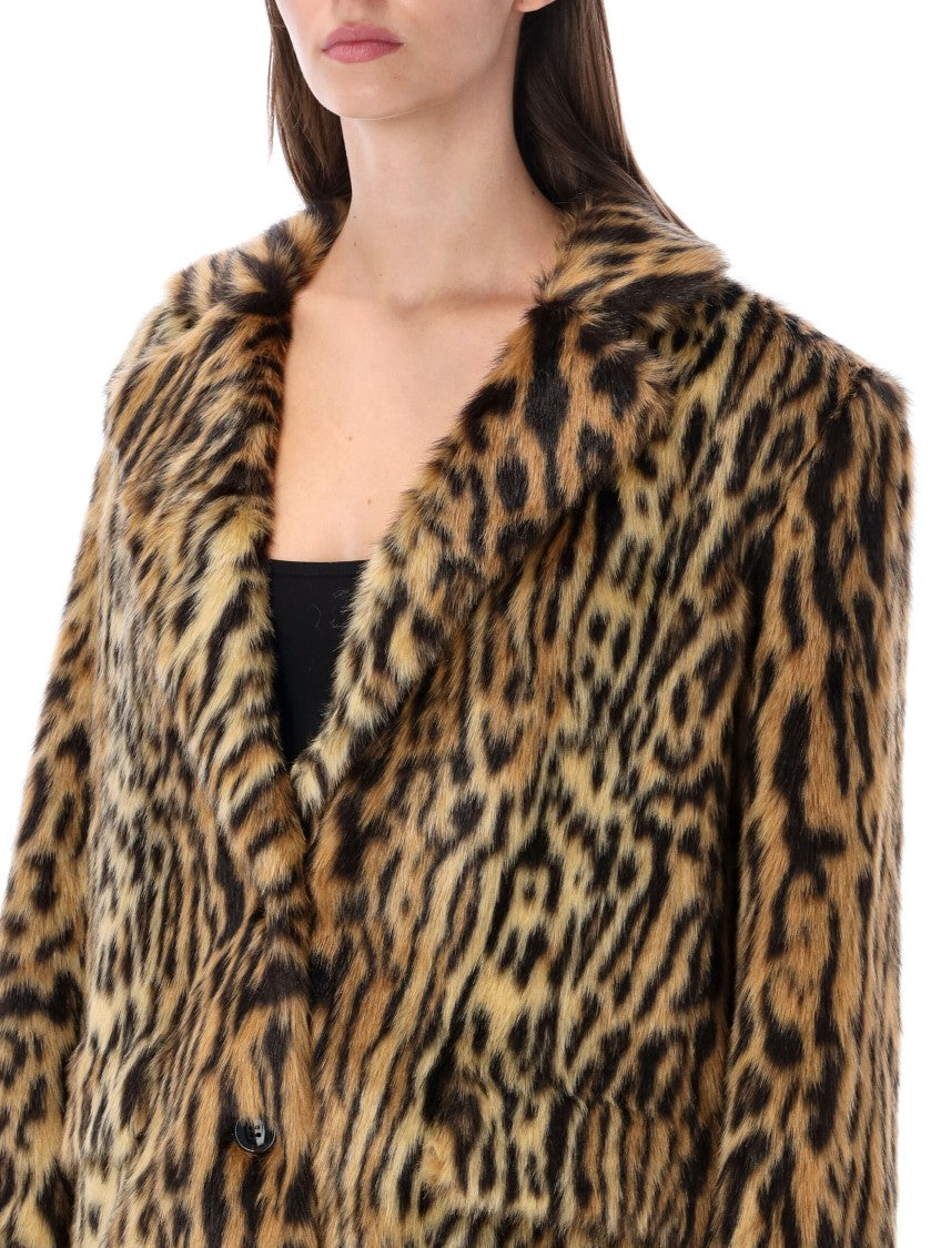 Stand Studio Leopard Emmie Fur Blazer Faux Fur Blazer