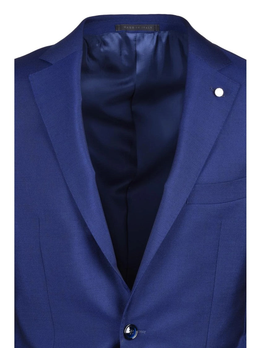 Luigi Bianchi Fitted Jacket Wool Mohair - Royal Blue