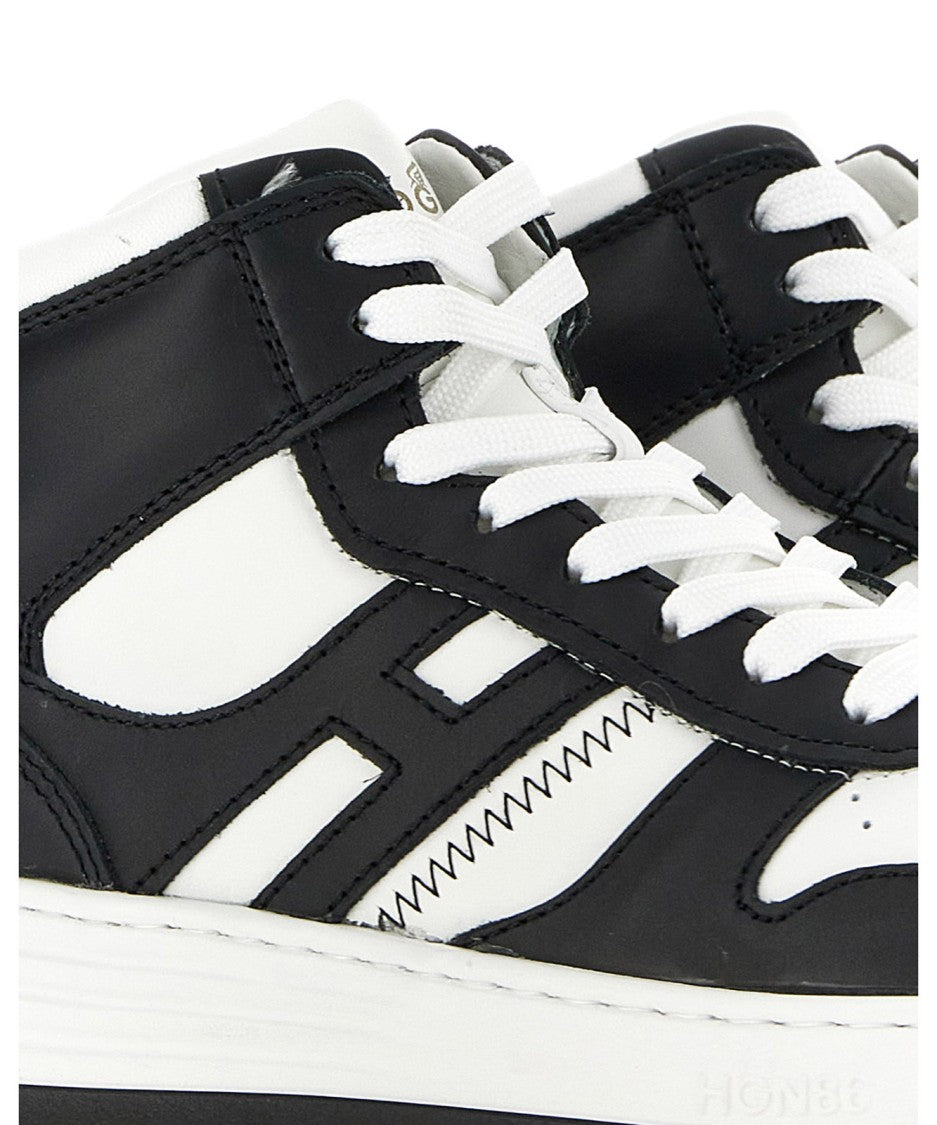 Hogan High-Top Sneakers With Zigzag Stitch Detail