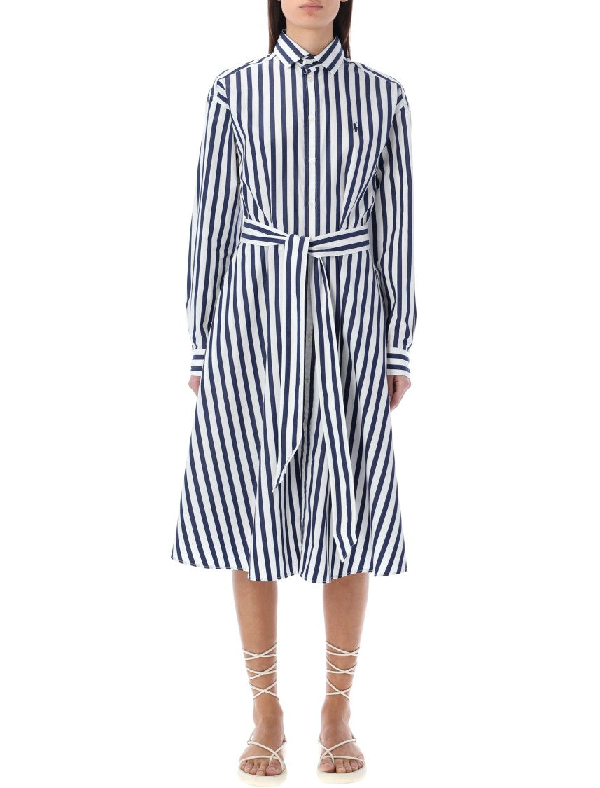 Polo Ralph Lauren Striped Cotton Belted Shirtdress
