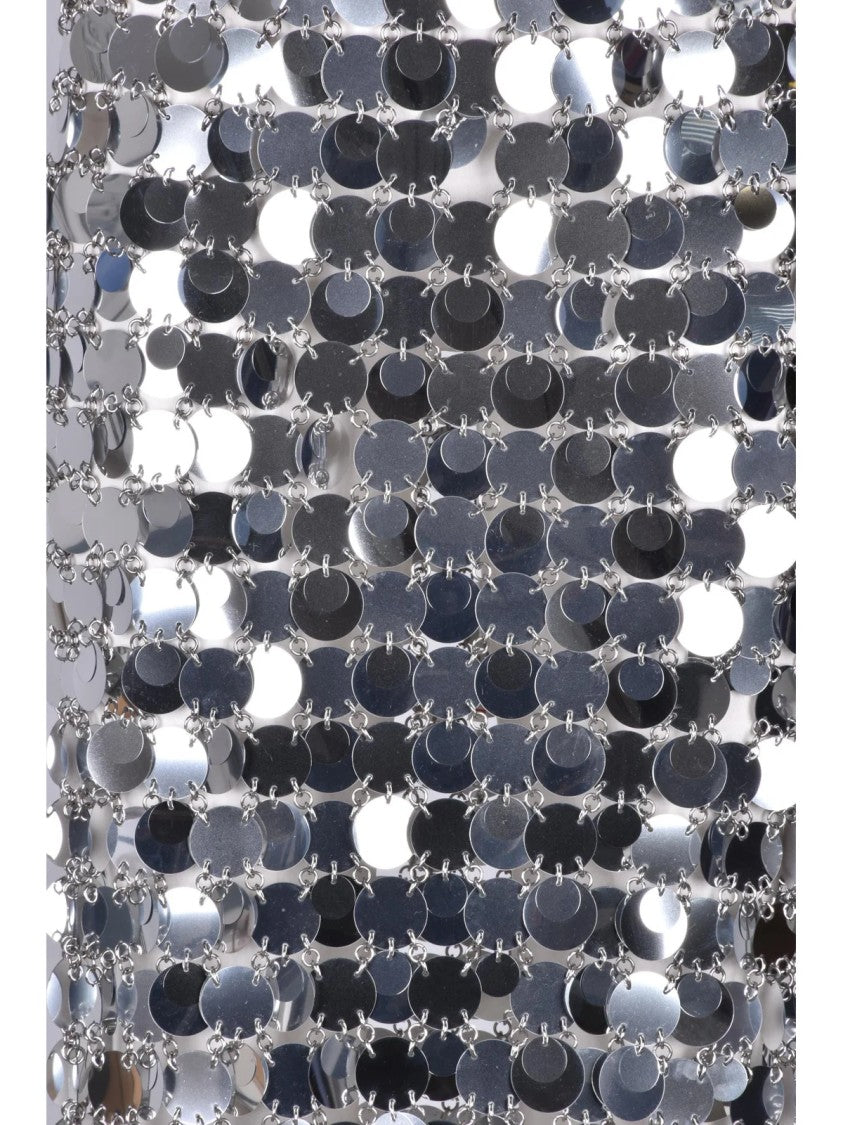 Paco Rabanne Silver Interconnected Discs Metallic Midi Skirt
