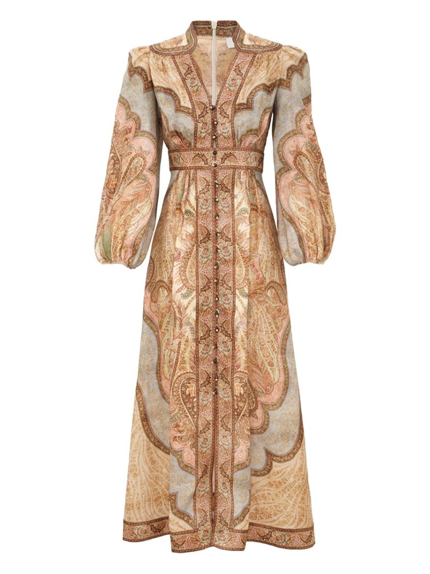 Zimmermann Wanderlust Paisley Floral Linen Day Dress