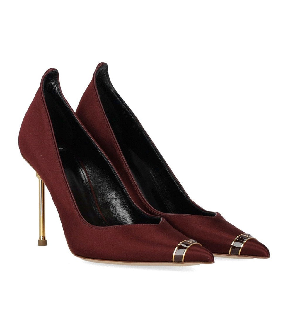 Elisabetta Franchi Burgundy Satin Pump