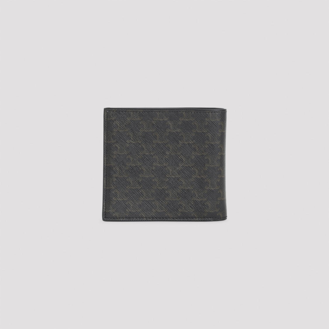 Celine Black Triomphe Textile Bi-Fold Wallet With Signature Logo Pattern