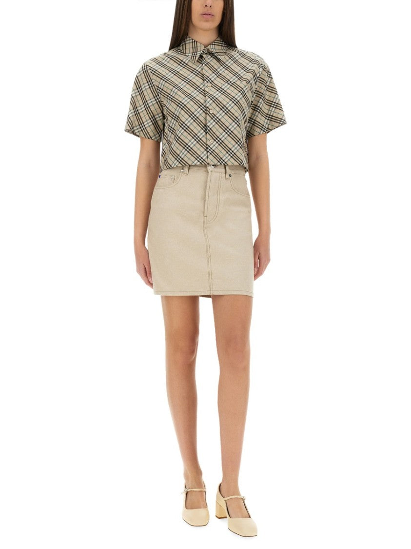 Burberry Beige Denim Skirt