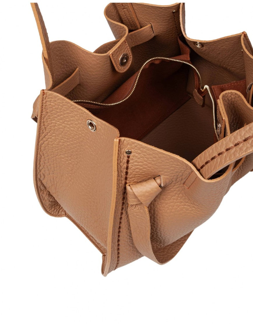 Visona ' Vittoria Santorini Leather Shopping Bag Leather Color