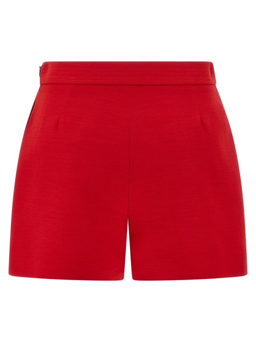 Valentino Garavani Tailored High-Waist Crêpe Shorts With Antiqued Vgold Detail