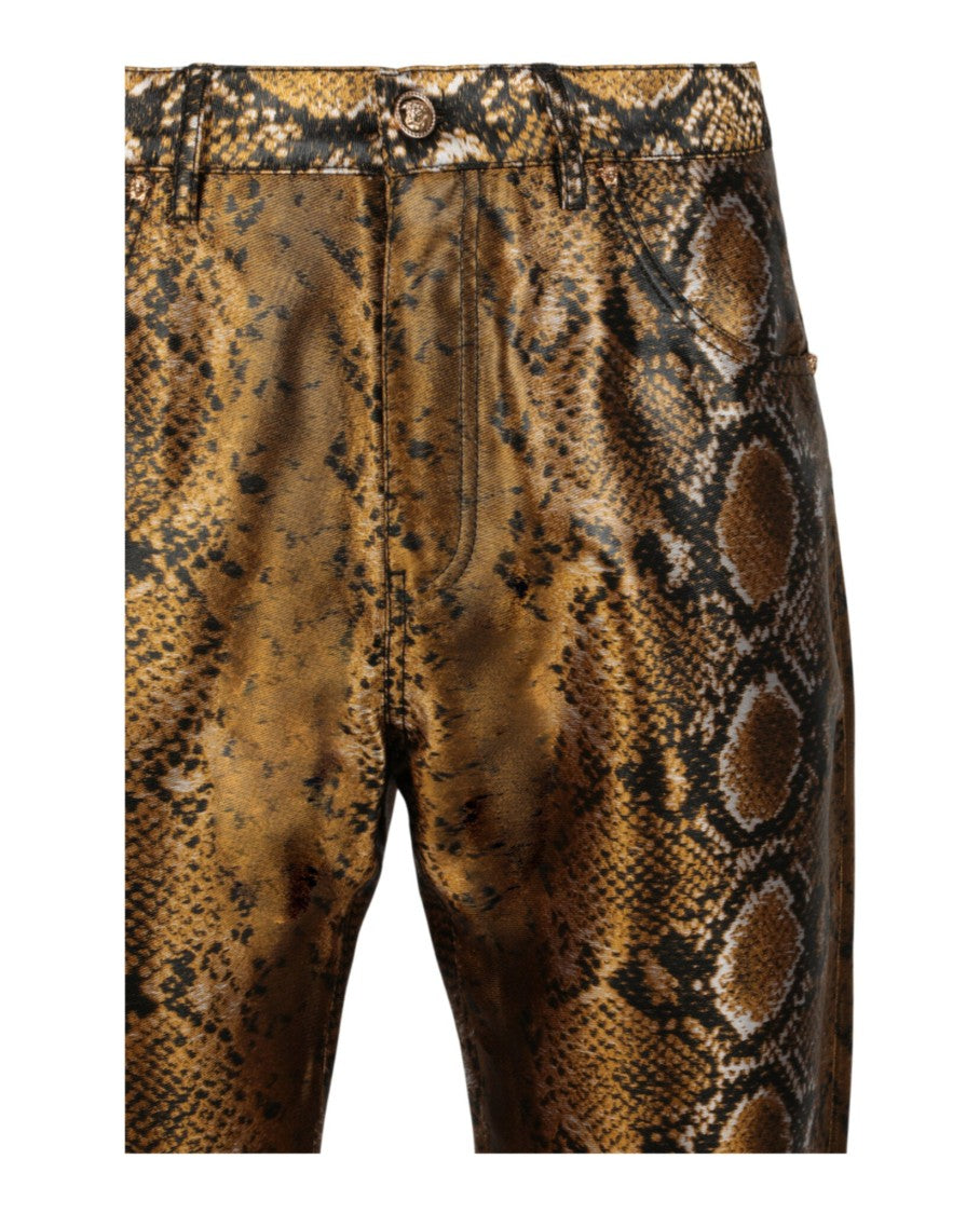 Versace Snakeskin Print Pants