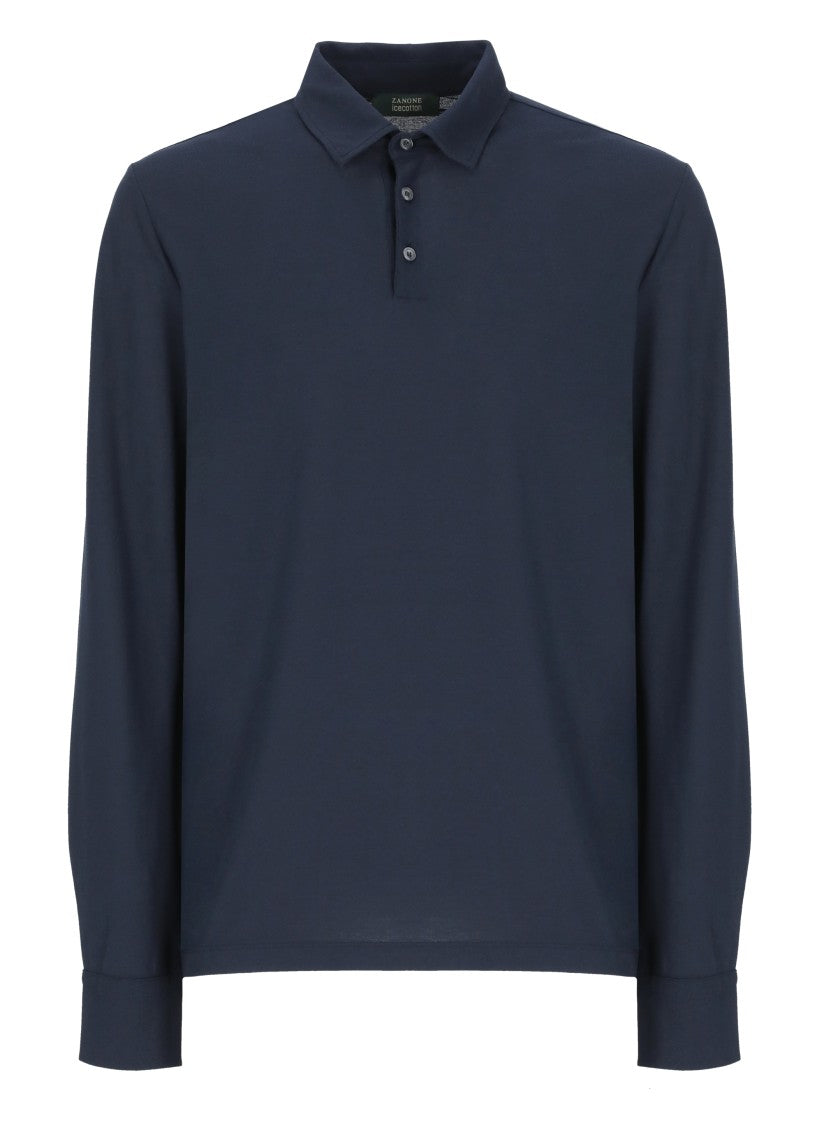 Zanone Blue Ml Polo Shirt