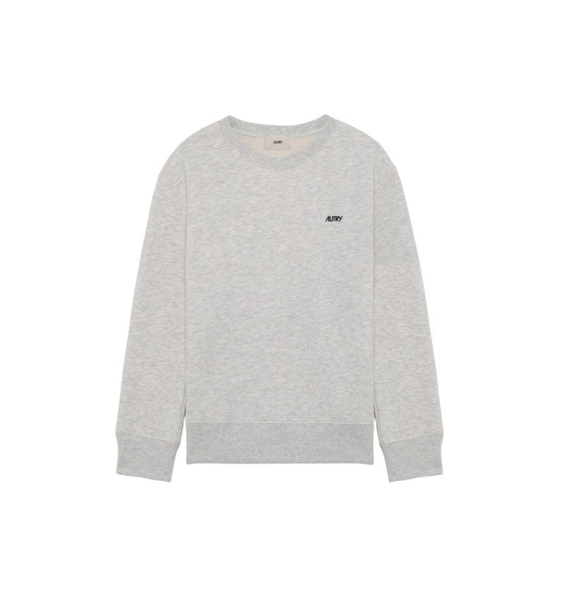 Autry Crew Neck Sweatshirt In Soft Gray Cotton
