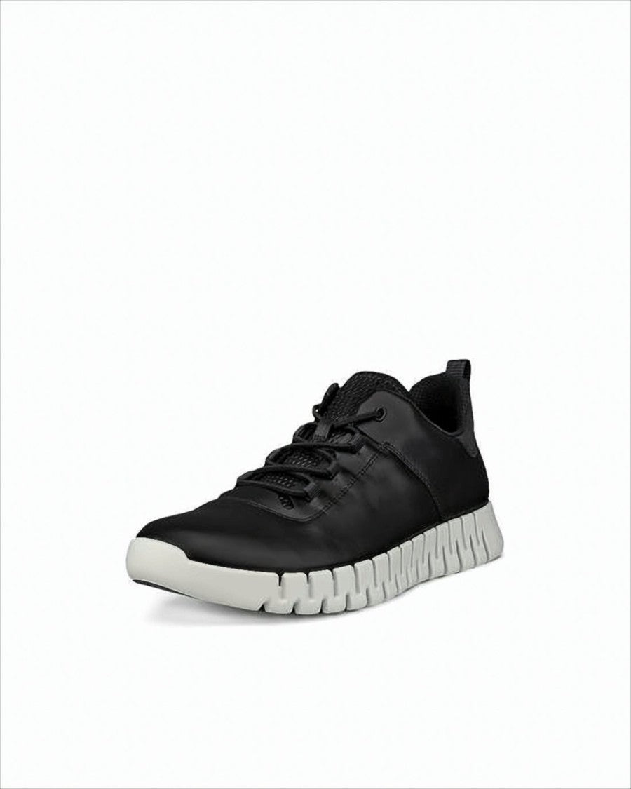 Ecco Sleek Black Leather Sneakers
