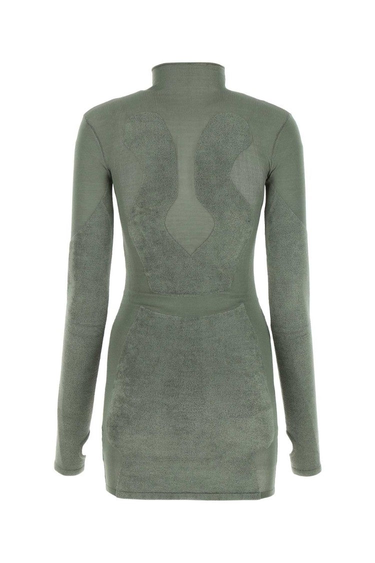 Dion Lee Sage Green Stretch Viscose Blend Mini Dress