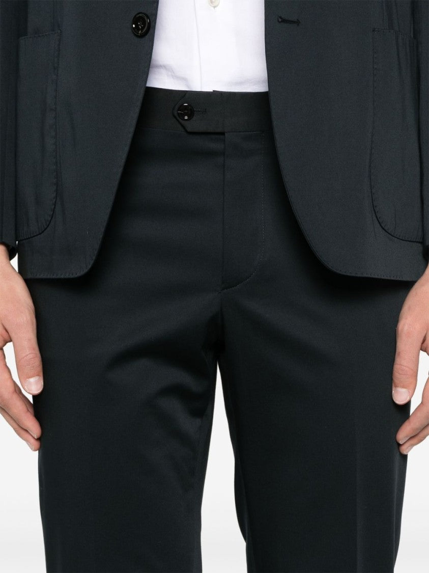 Lardini Tailored Blue Suit With Single-Breasted Jacket And Flat-Front Trousers