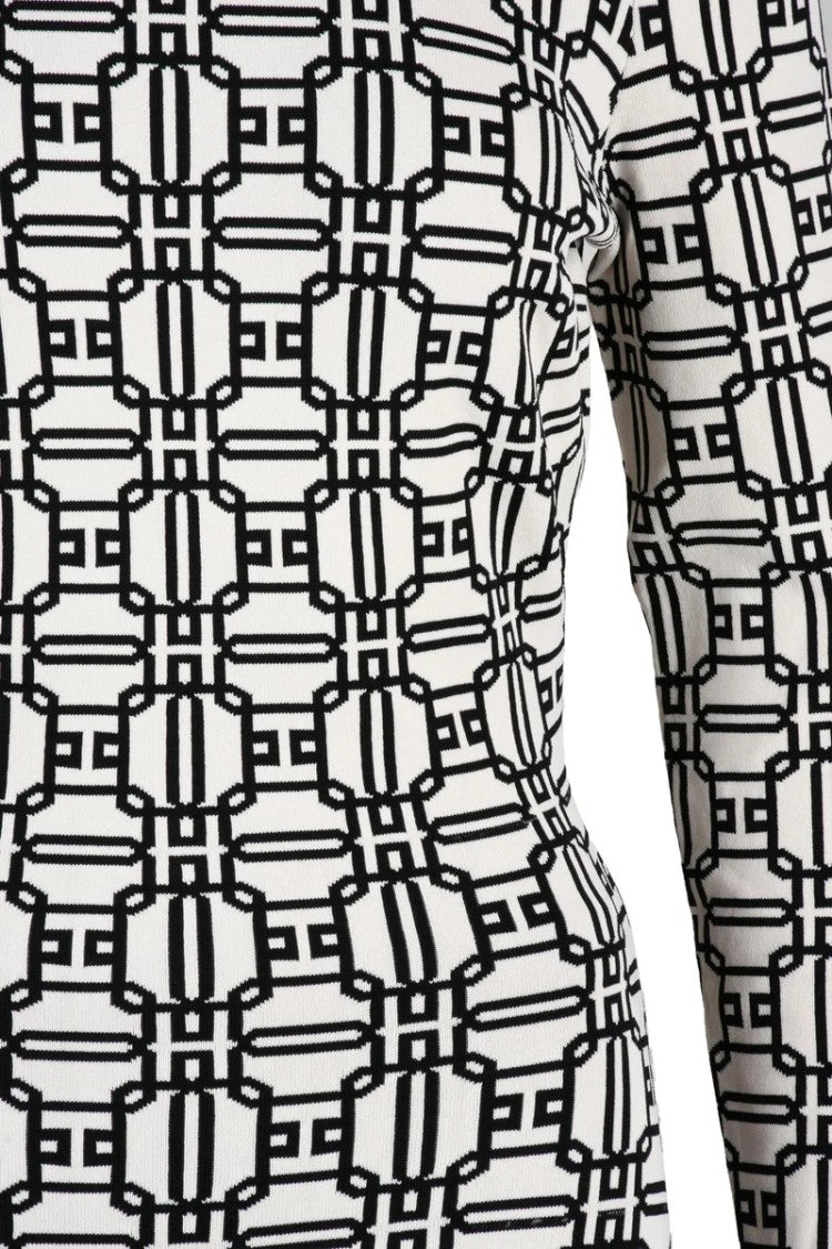 Elisabetta Franchi Short Knit Dress - Black/White