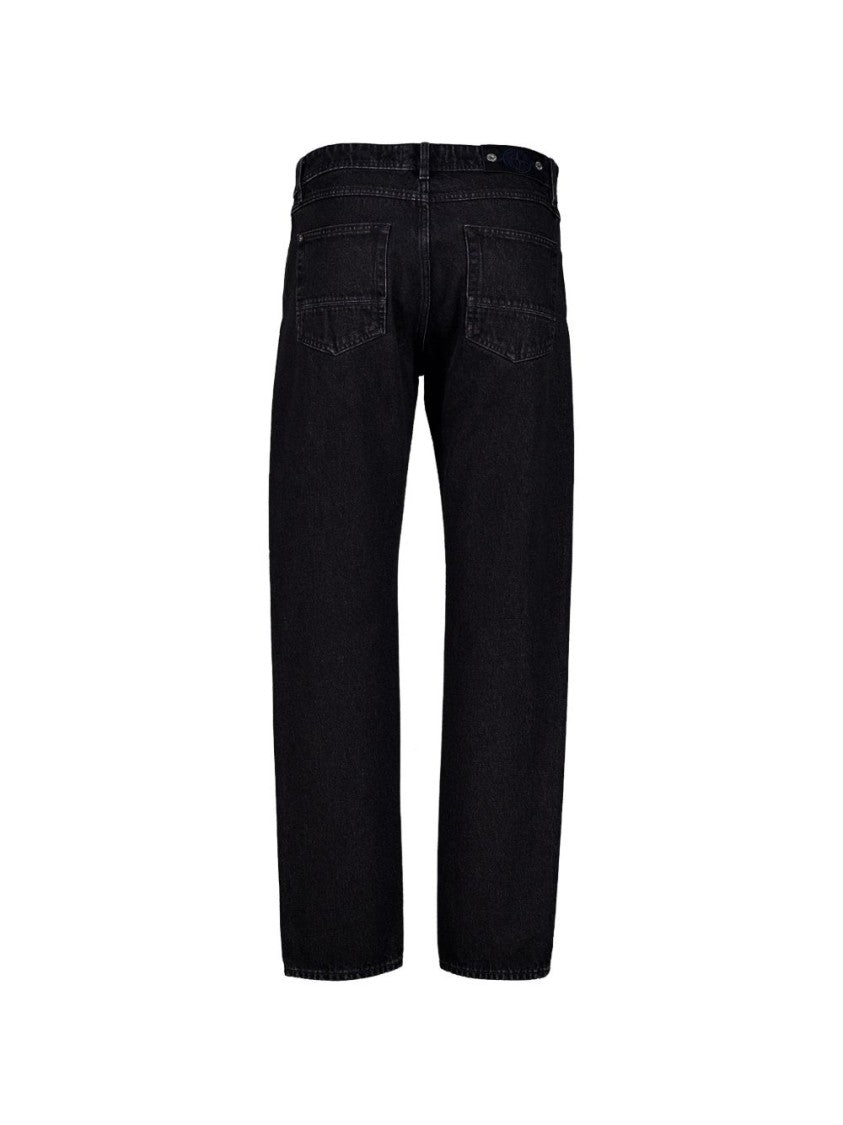 Stone Island Black Minimalist Mid-Rise Straight-Leg Pants