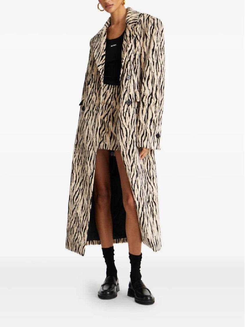 Rotate Printed Faux Fur Skirt