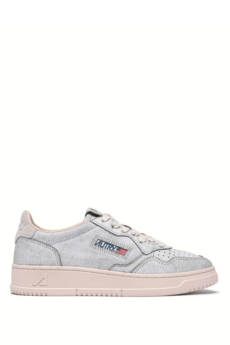 Autry Medalist Crackled Leather Sneakers