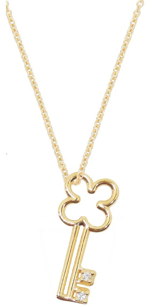 Aliita 9K Gold Llavecita Brillante Necklace