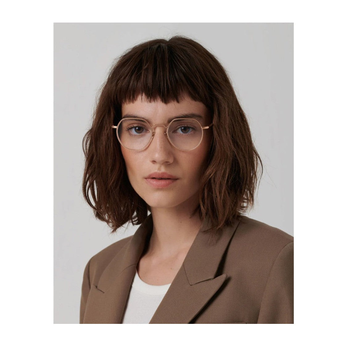 Ahlem Rose Gold Octagonal Place Dauphine Metal Eyeglasses
