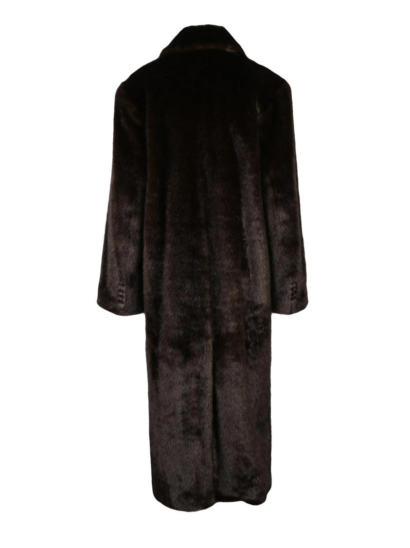 Stand Studio Brown Modacrylic Double-Breasted Coat