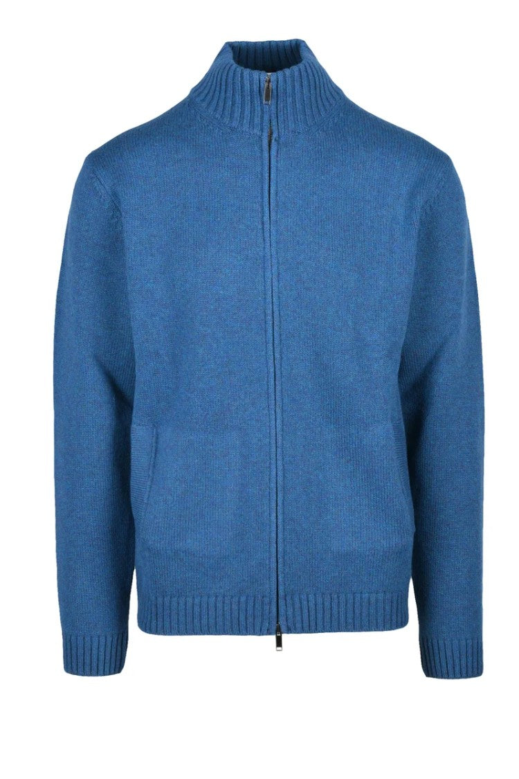 Daniele Fiesoli Extrafine Merino Wool Cardigan - Blue