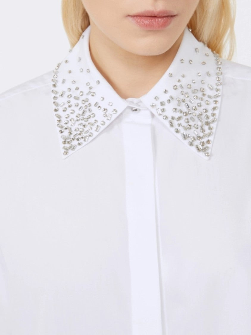 Max Mara Optical White Silk Blend Shirt