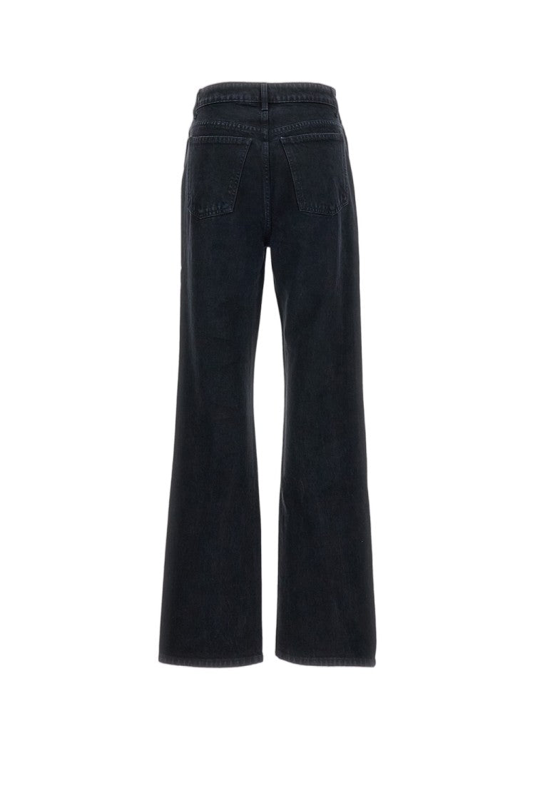 Khaite Black Danielle Wide-Leg Jeans