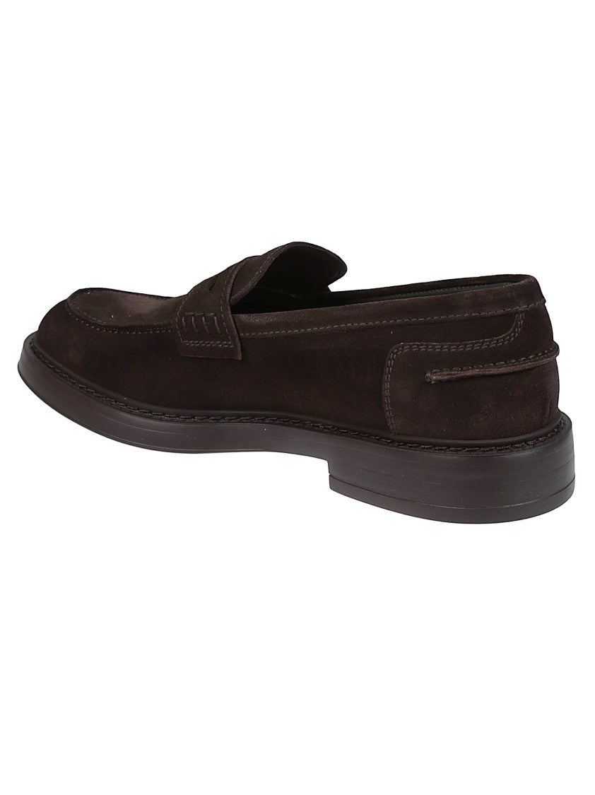 Doucal's Punny Adler Brown Calfskin Penny Loafers