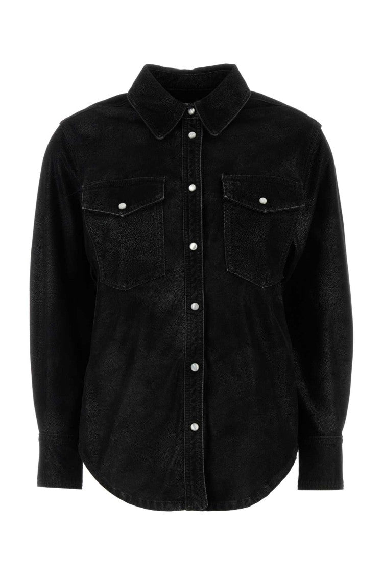 Isabel Marant Étoile Black Synthetic Leather Karima Shirt