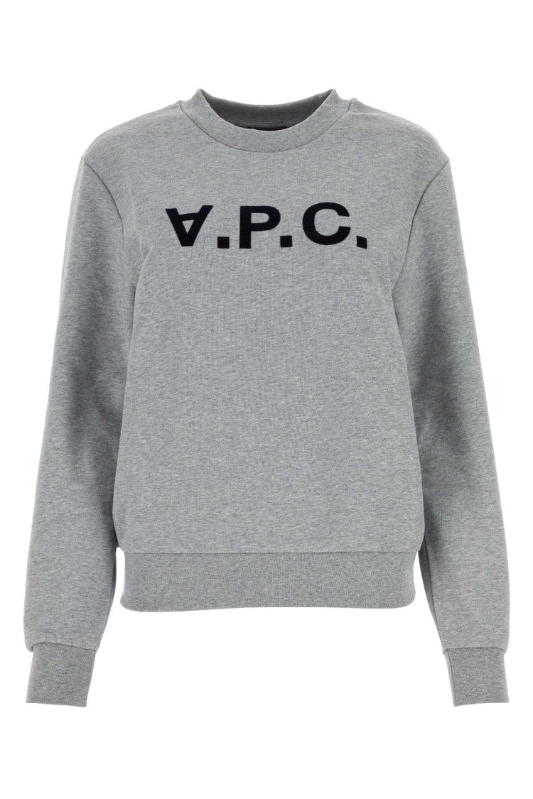 A.P.C. Melange Grey Cotton Sweatshirt