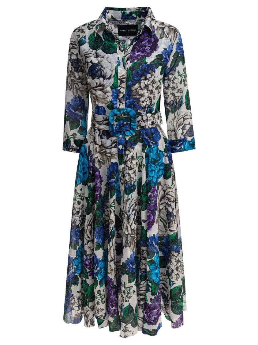 Samantha Sung Knee-Length Floral Print Dress
