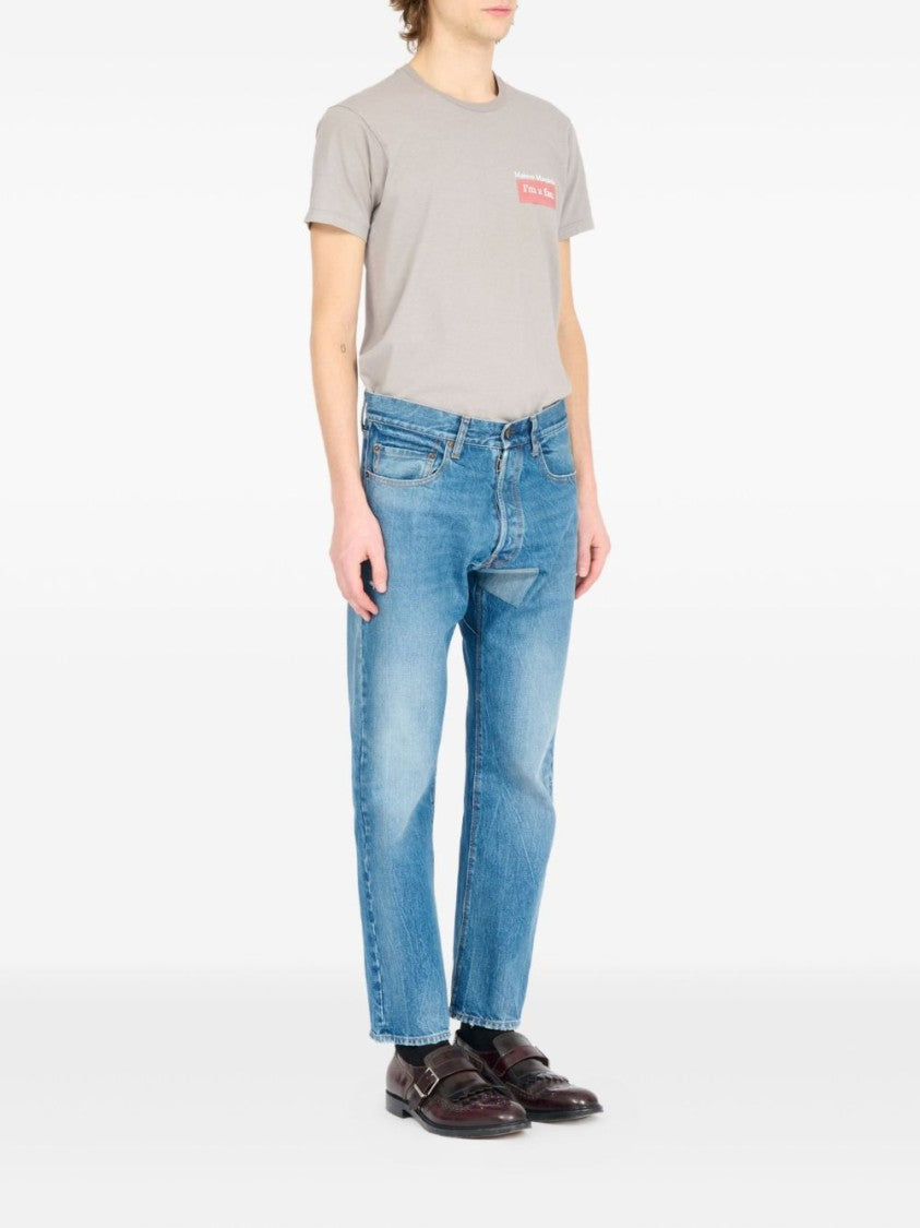 Maison Margiela Relaxed Fit Denim Trousers With Tapered Leg And Five-Pocket Design