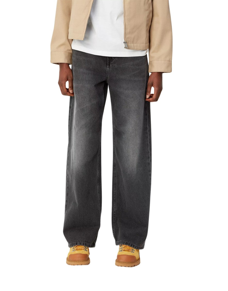 Carhartt Wip Black Dark Used Jane Organic Cotton Flared Jeans