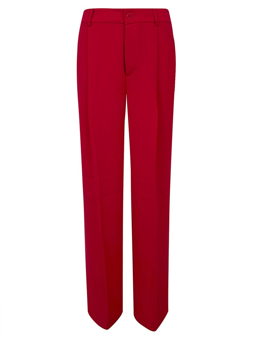 Lauren Full-Length Pleated Pants With Button Closure And Back Pockets