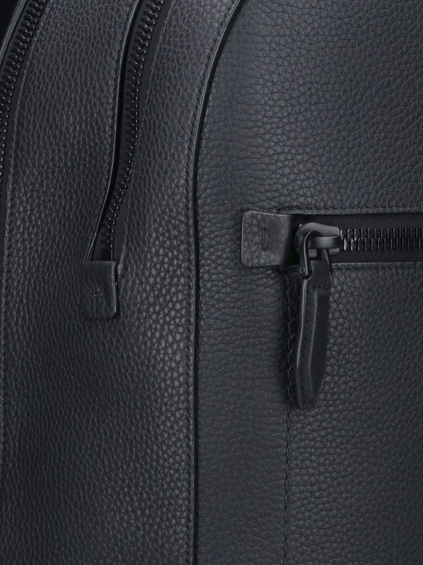 Ferragamo Structured Black Bag With Smooth Texture