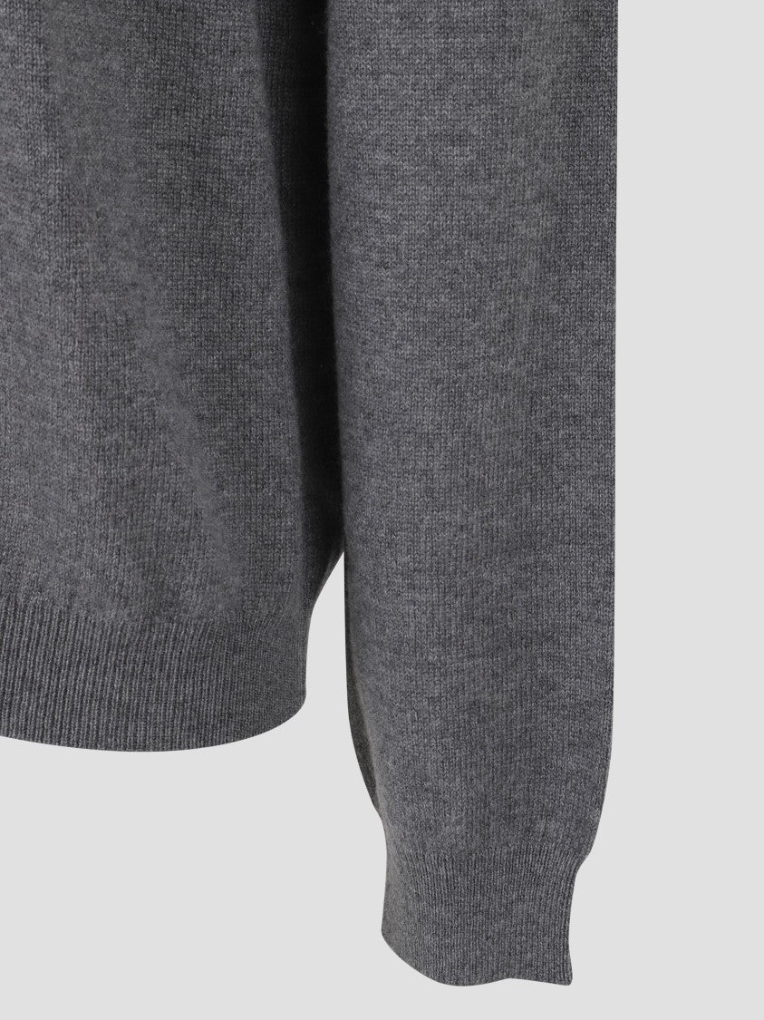 Gucci Long-Sleeve Crewneck Sweater With Multicolored Embroidered Motifs