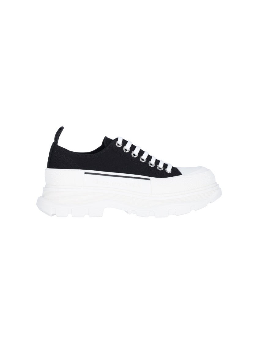 Alexander Mcqueen Black Tread Slick Cotton Sneakers