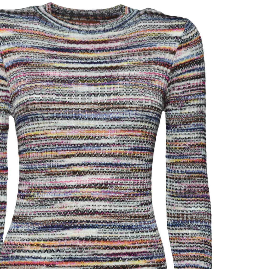 Missoni Multicolor Ribbed Wool And Viscose Flamed Mini Dress