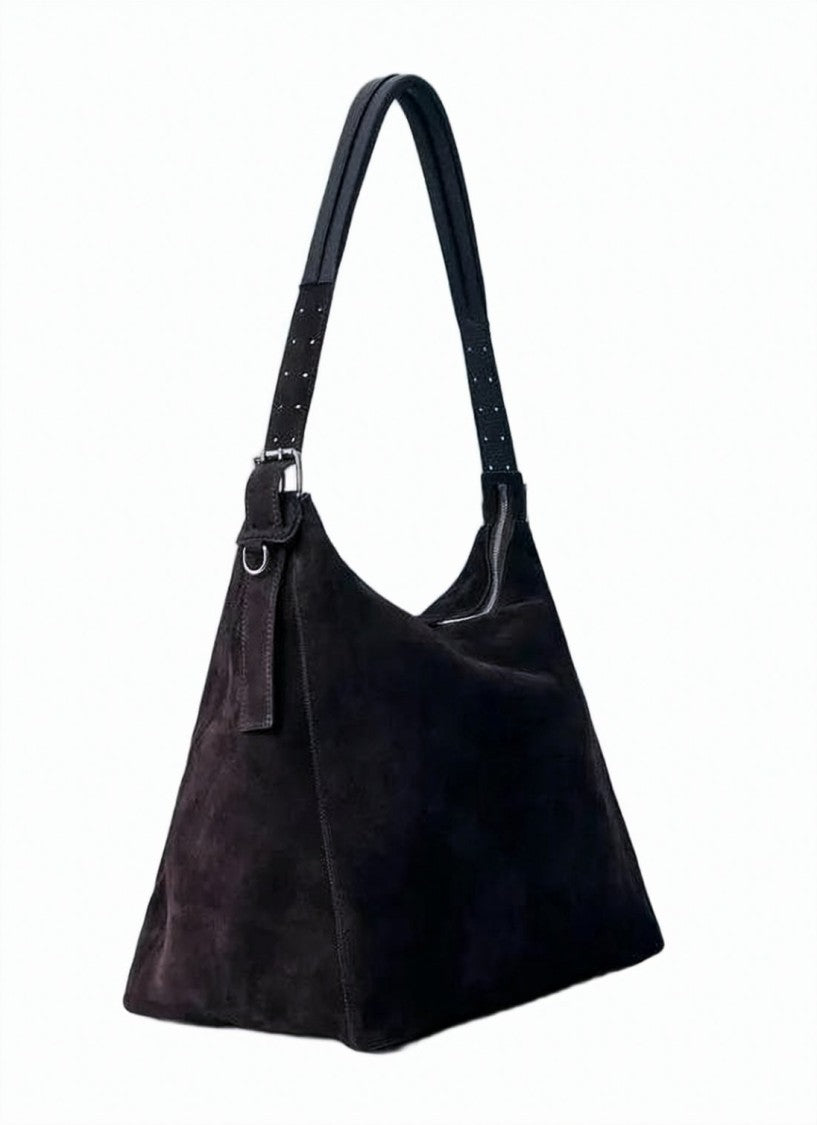 Lemaire Trapezoidal Black Cowhide Leather Tote Bag