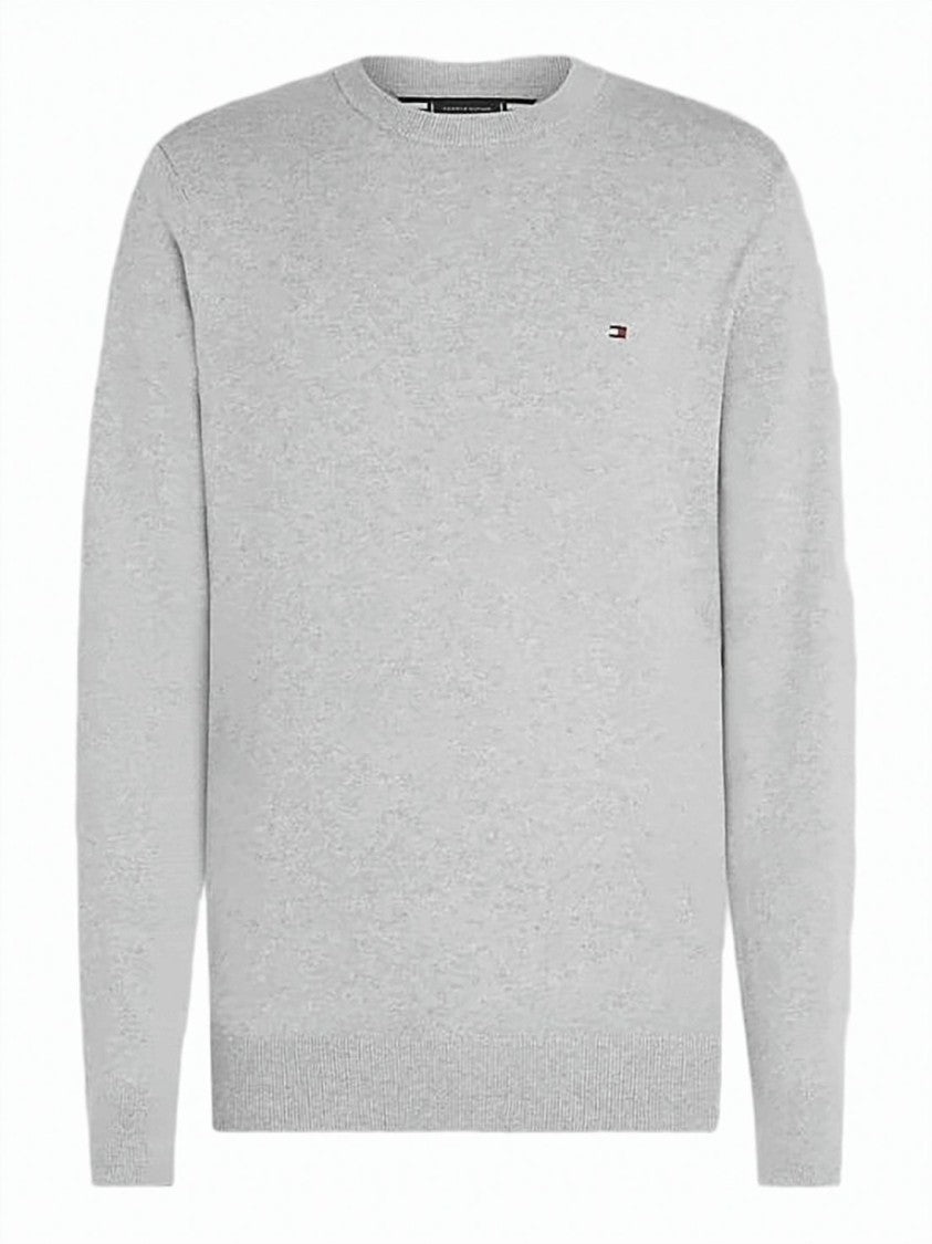 Tommy Hilfiger Fine-Knit Grey Crewneck Sweater