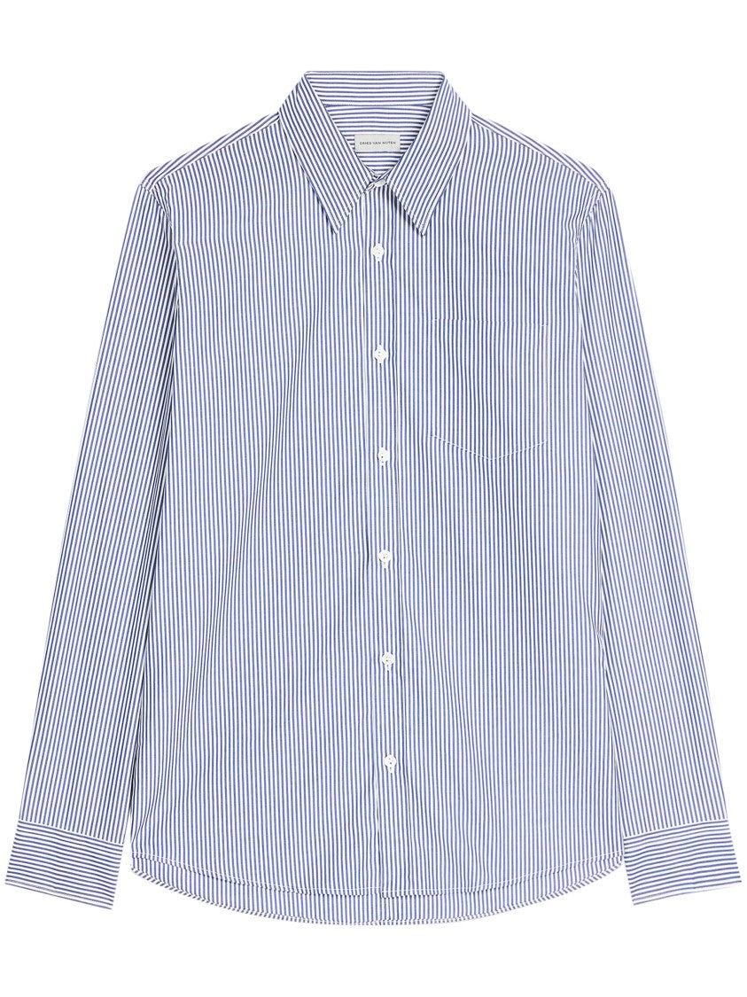 Dries Van Noten Button-Down Men's Shirt With Structured Collar