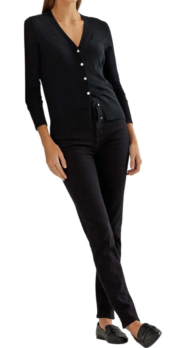 Lauren Ralph Lauren Long Sleeve Cotton-Modal Cardigan With V-Neckline