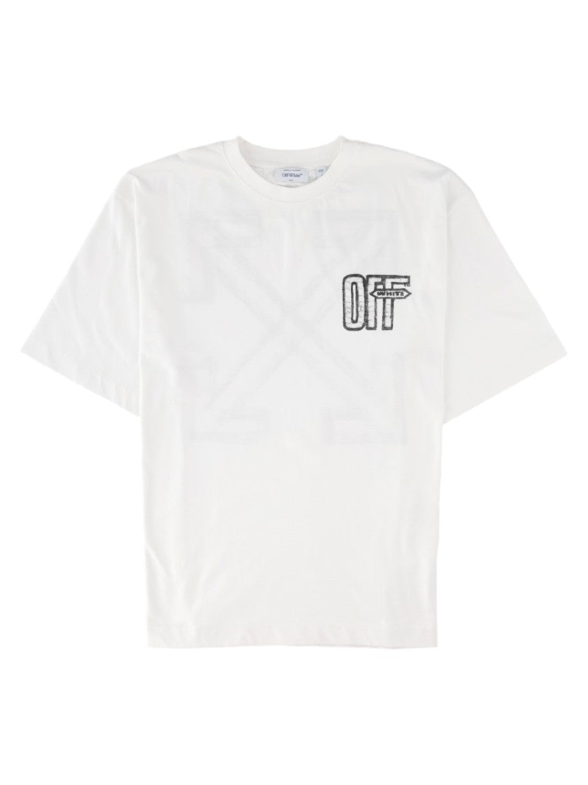 Off-White White Graphic Printed Cotton T-Shirt