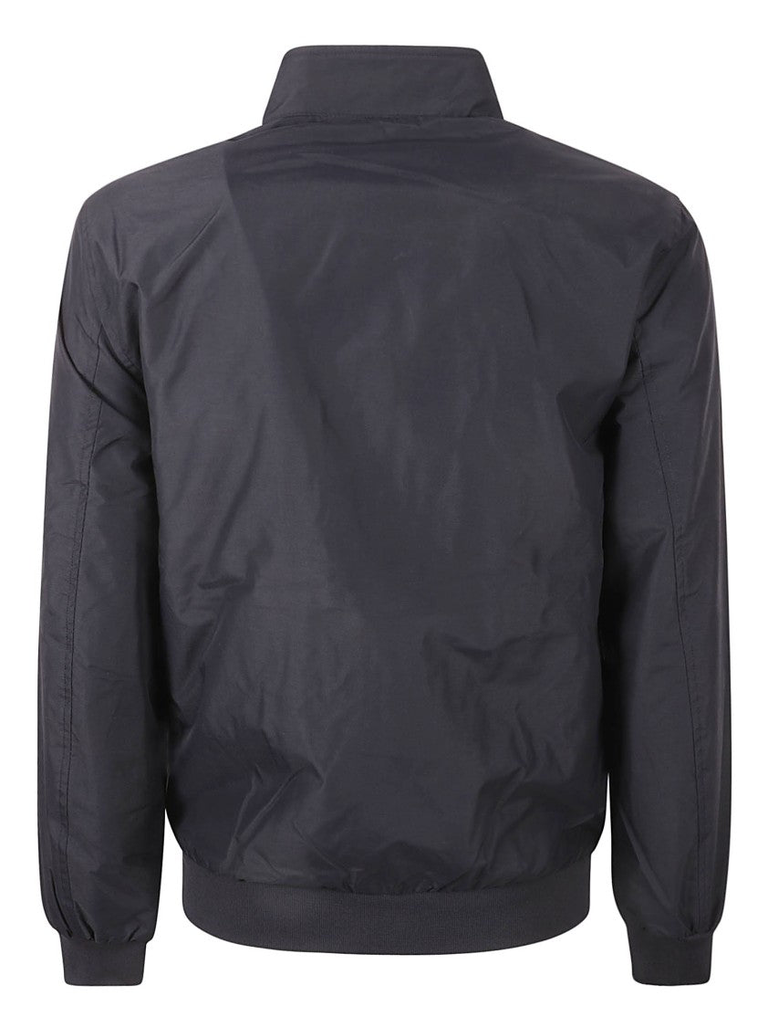 Fred Perry Minimalist Blue Zip-Up Coat With High Collar