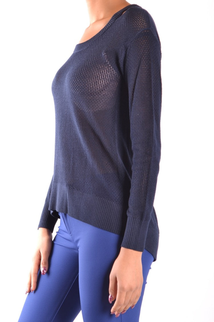 Michael Kors Relaxed Fit Blue Knit Sweater