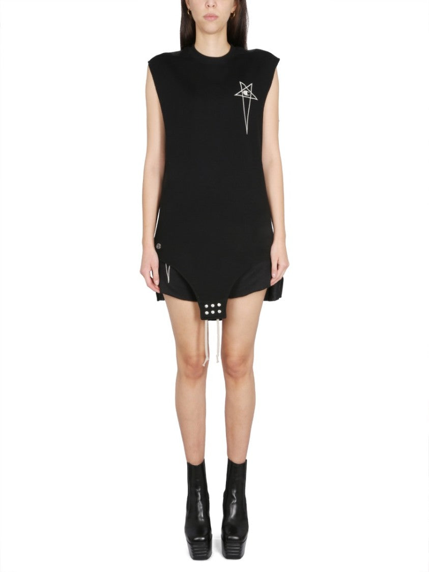 Champion X Rick Owens Sleeveless Curved Hem Bodysuit