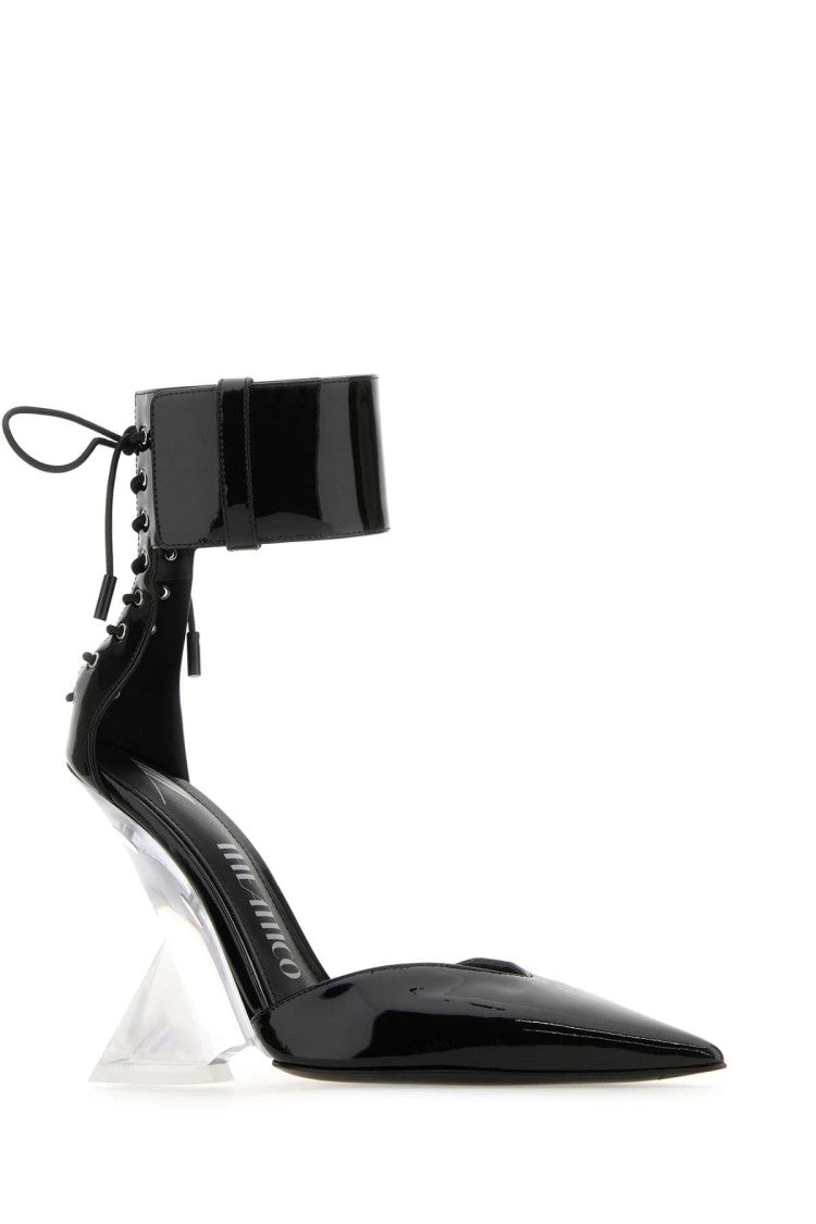 The Attico Black Leather Morgan Pumps