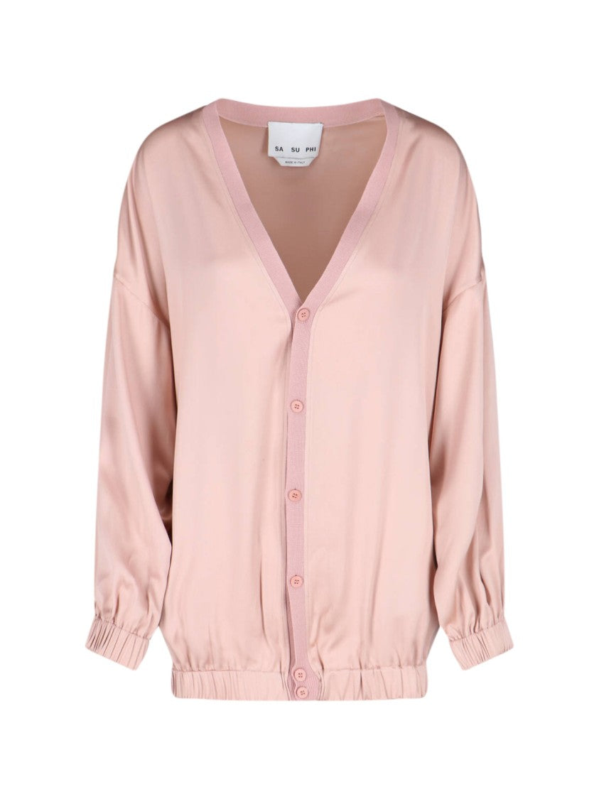 Sa Su Phi Silk-Blend Cardigan – Pink