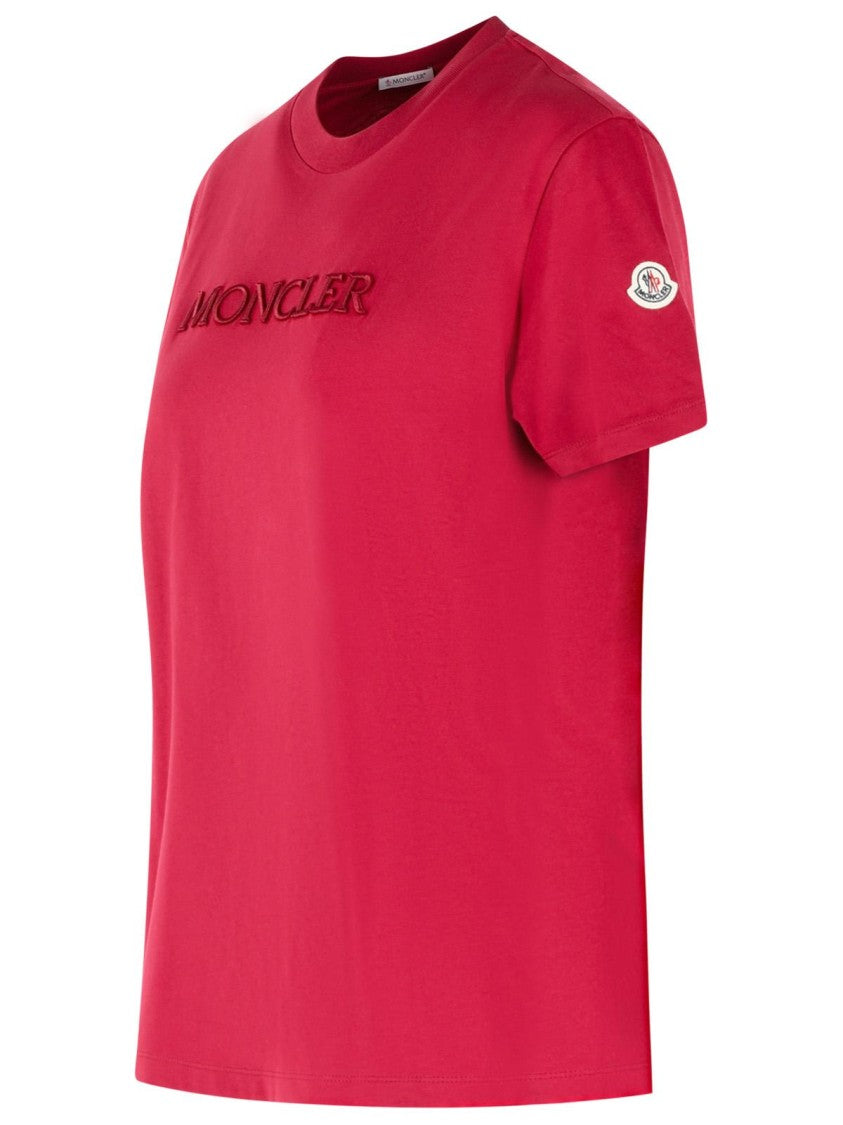 Moncler Cherry Pink Cotton T-Shirt